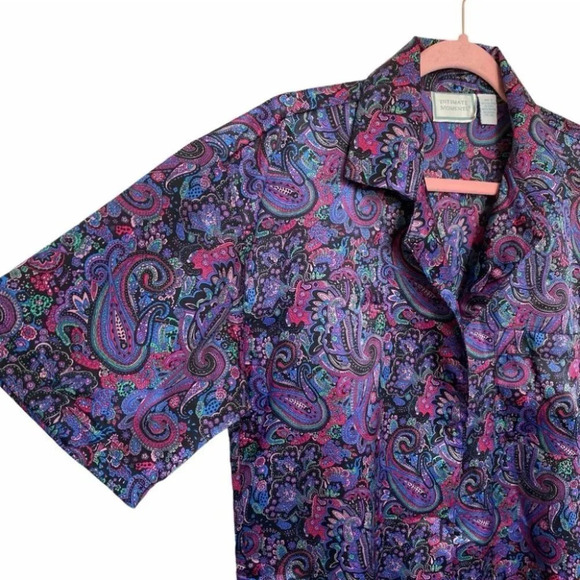 Intimate Moments Multicolor Paisley Button Up Top - Picture 3 of 8